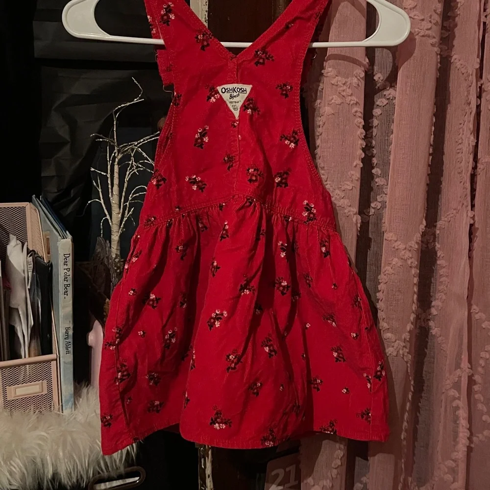 OshKosh B'gosh Red Floral Jumper Dress